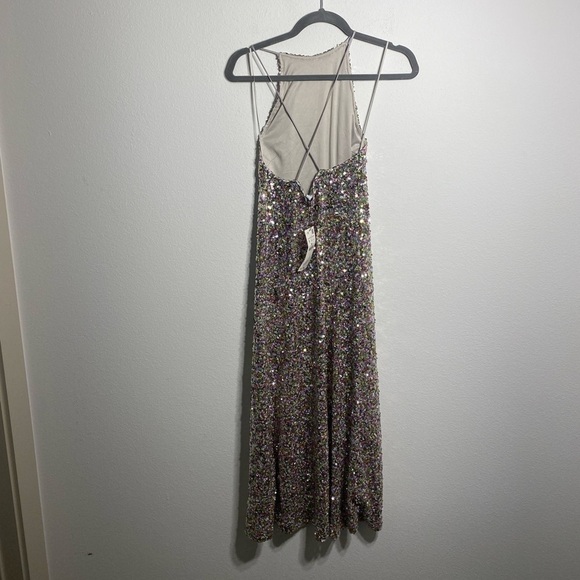 Zara Viral colorful SEQUIN KNIT HALTER DRESS NWT - Picture 6 of 14